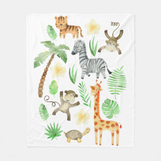 Safari animals for kids.  fleece blanket