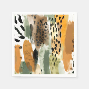 Safari Animals Fur Prints Abstract Modern Boho Napkin