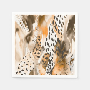Safari Animals Fur Prints Abstract Modern Boho Napkin