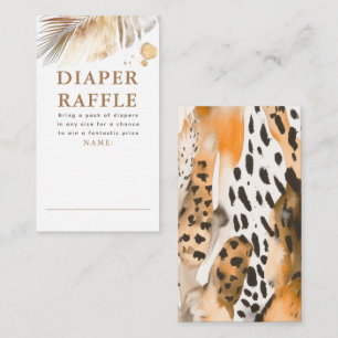 Safari Animals Fur Prints Diaper Raffle Tickets Enclosure Card