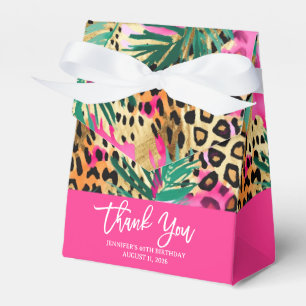 Safari Animals' Fur Prints & Palm Leaves Pattern Favour Box
