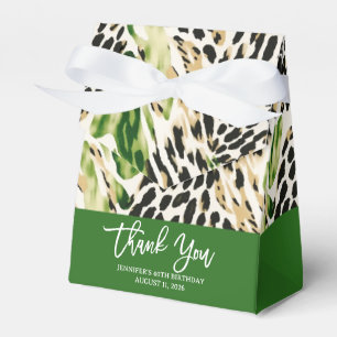 Safari Animals' Fur Prints Pattern Green and Brown Favour Box