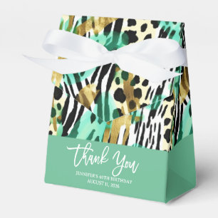 Safari Animals' Fur Prints Pattern Green Bold Chic Favour Box