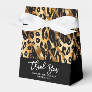 Safari Animals' Fur Prints Patterns Black & Gold Favour Box