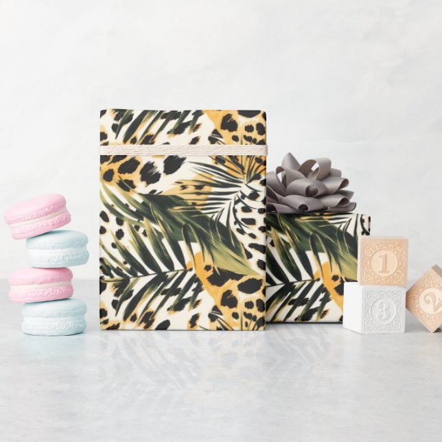 Safari Animals' Fur Prints Patterns Exotic Boho Wrapping Paper (Baby Shower)