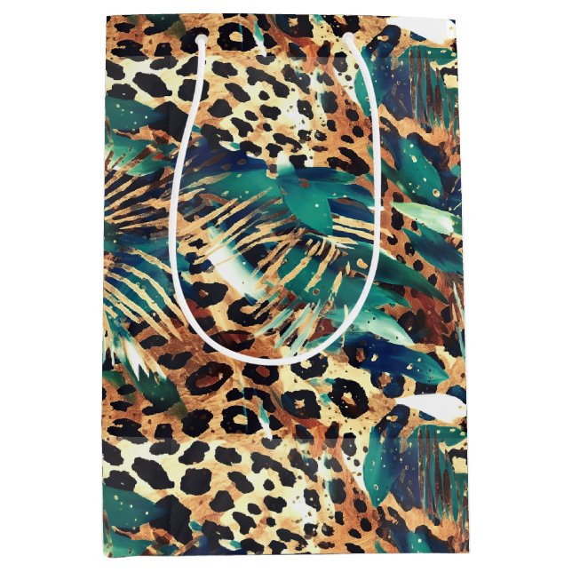 Safari Animals' Fur Prints Patterns Exotic Modern Medium Gift Bag (Front)