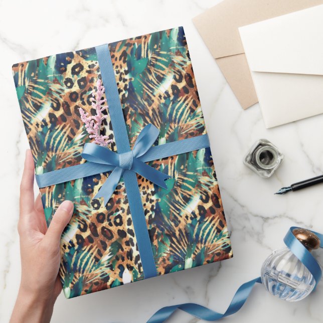 Safari Animals' Fur Prints Patterns Exotic Modern Wrapping Paper (Gifting)
