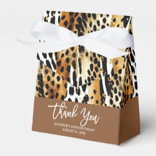 Safari Animals' Fur Prints Patterns Gold and Black Favour Box