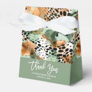 Safari Animals' Fur Prints Patterns Green & Brown Favour Box