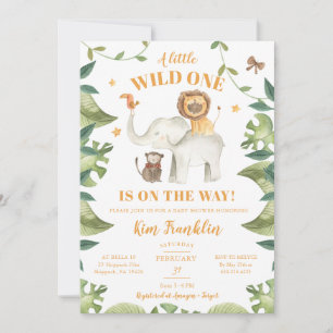 Safari Animals Gender Neutral Baby Shower Invitation
