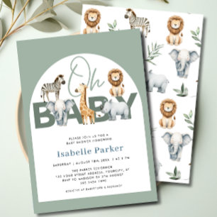 Safari Animals Gender Neutral Baby Shower  Invitation
