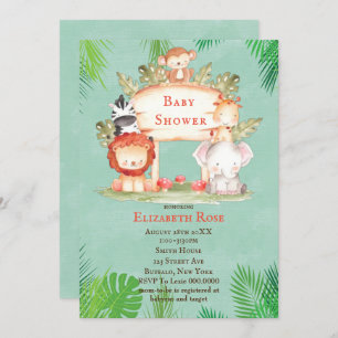 Safari Animals   Gender Neutral Baby Shower Invite
