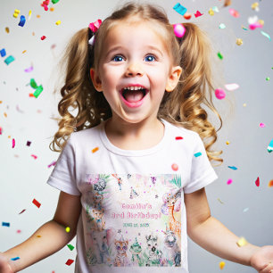 Safari Animals Girl Birthday Baby T-Shirt