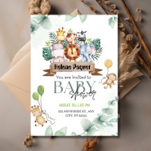 Safari Animals Greenery & Eucalyptus Baby Shower