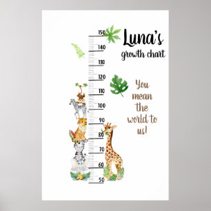 Safari Animals Growth Height Chart