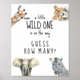 Safari animals - Guess how many game Poster