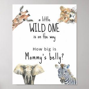 Safari animals - How big is Mummy's belly Poster