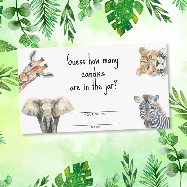 Safari animals - how many candies game enclosure card (Creator Uploaded)