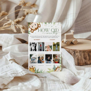 Safari Animals How Old Were They Baby Shower Game