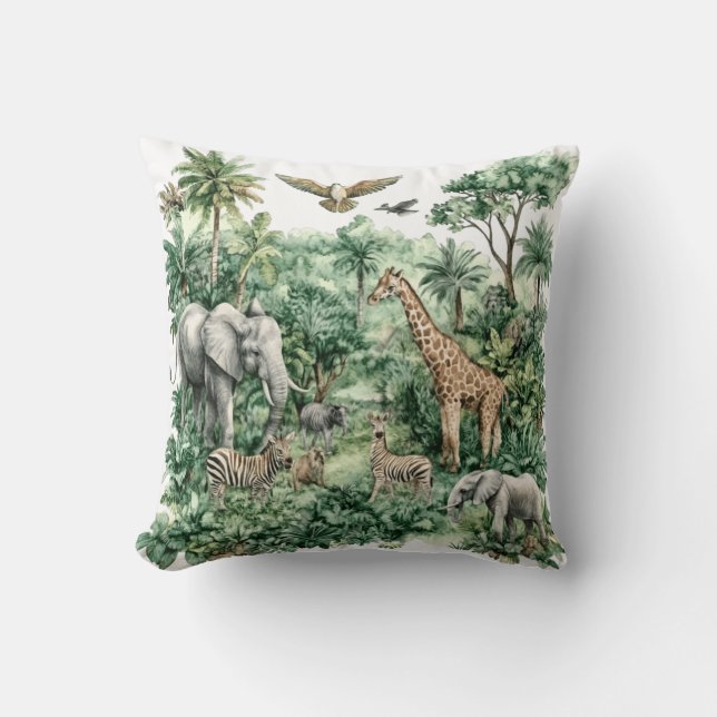 Safari Animals Jungle Cushion (Front)