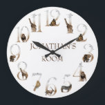 Safari Animals Jungle Numbers  Large Clock<br><div class="desc">This design may be personalised in the area provided by changing the photo and/or text. Or it can be customised by clicking Personalise this Template and then choosing the click to customise further option and delete or change the colour of the background, add text, change the text colour or style,...</div>