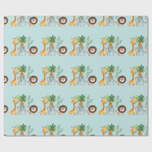 Safari Animals jungle Tropical Wrapping Paper