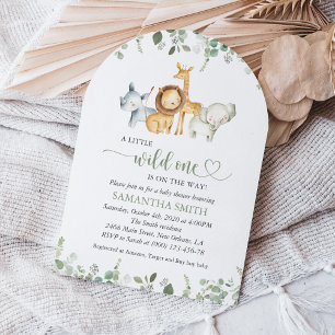 Safari Animals, Jungle, Wild Animals, Baby Shower Invitation