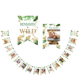 Safari Animals Jungle Wild One Happy Birthday Bunting