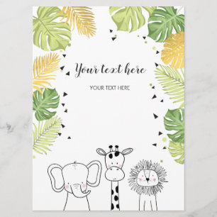 Safari Animals Jungle zoo Insert card Wild One