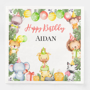 Safari Animals Kids Party Napkin
