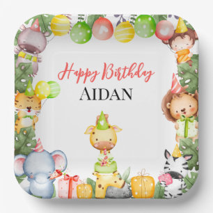 Safari Animals Kids Party Paper Plate