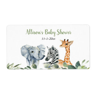 Safari animals mini water bottle or champagne