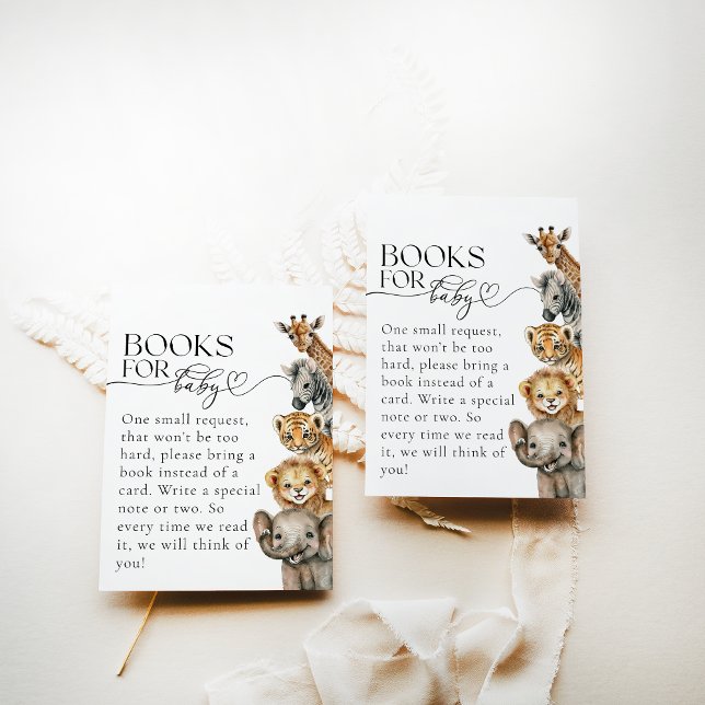 Safari Animals Modern Baby Shower Enclosure Card (Creator Uploaded)