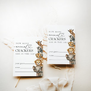 Safari Animals Modern Baby Shower Guesses Game Enclosure Card