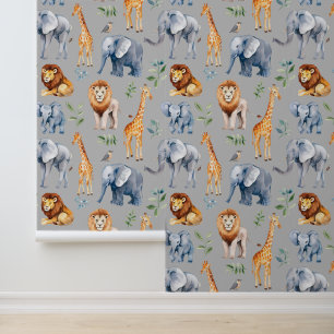 Safari Animals Nursery Child's room Wallpaper