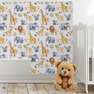 Safari Animals Nursery Child's room Wallpaper