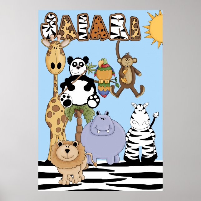 Safari Animals Nursery Poster (Front)