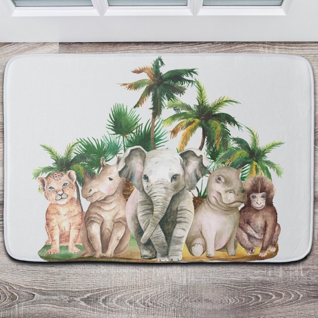 Safari Animals Palm Trees Bath Mat (Creator Uploaded)