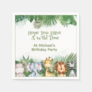 Safari Animals Personalised  Napkin