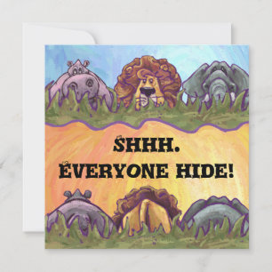 Safari Animals Surprise Party Invitation