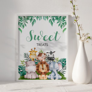 Safari Animals Sweet Treats Sign, Wild ONE Poster