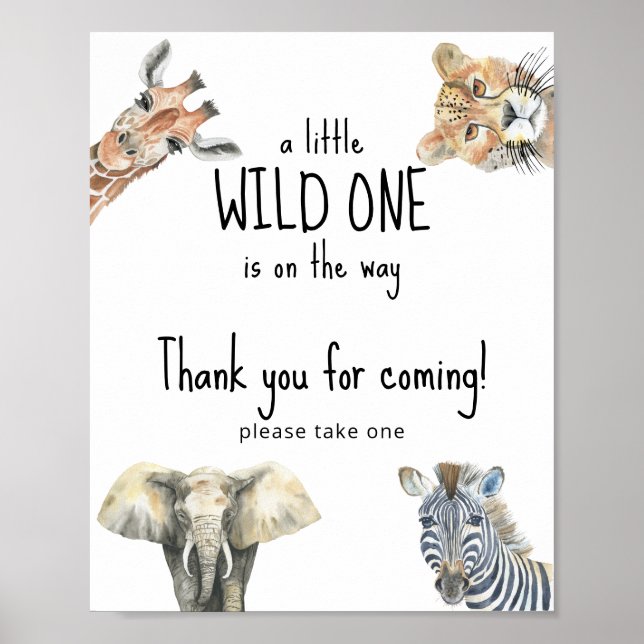 Safari animals - Thank you for coming Poster (Front)