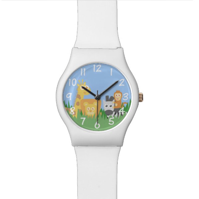 Safari Animals Theme for Children Timepiece Watch (Close Up)