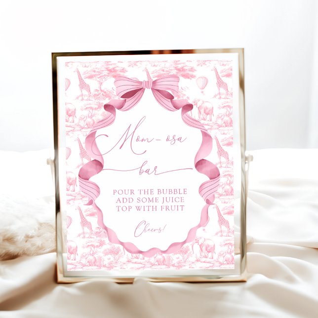 Safari Animals Toile de Jo Baby Shower Mum-osa Bar Poster (Creator Uploaded)