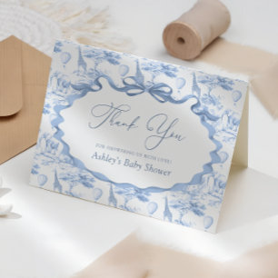 Safari Animals Toile de Jouy Baby Shower Thank You