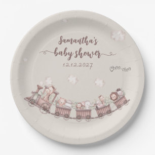 Safari Animals Train Paper Plate