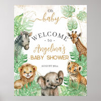 Safari animals Tropical greenery Baby Shower