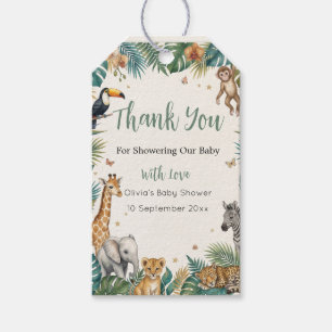 Safari Animals Tropical Jungle Baby Shower Gift Tags