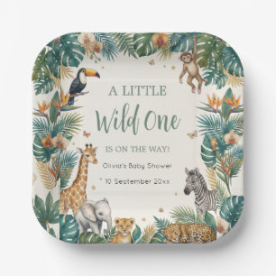 Safari Animals   Tropical Jungle Baby Shower  Paper Plate