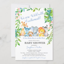 Safari Animals Wild Jungle Boy Baby Shower
